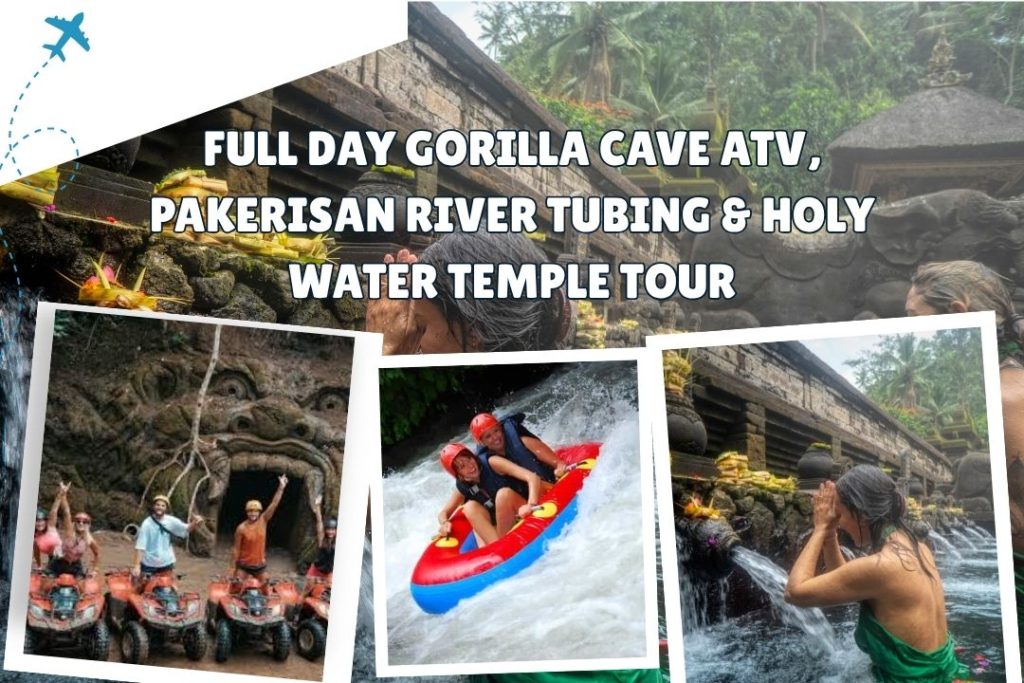 Full Day Gorilla Cave ATV, Pakerisan River Tubing & Holy Water Temple Tour