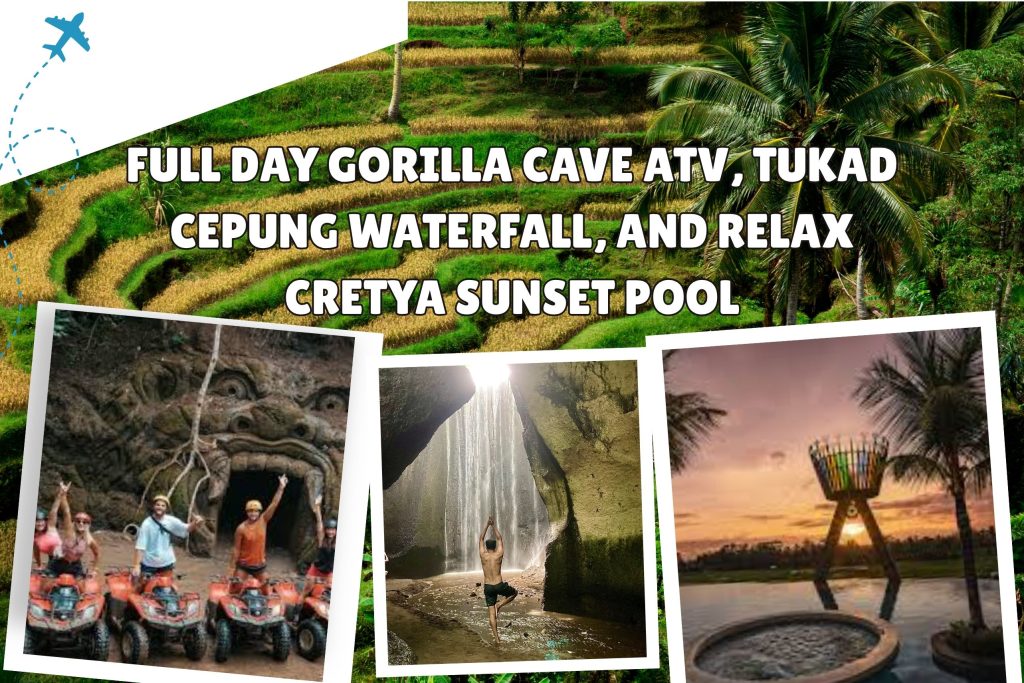 Full Day Gorilla Cave ATV, Tukad Cepung Waterfall, and Relax Cretya Sunset Pool