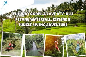 Full Day Gorilla Cave ATV, Ulu Petanu Waterfall, Zipline & Jungle Swing Adventure