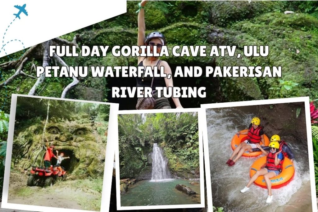 Full Day Gorilla Cave ATV, Ulu Petanu Waterfall, and Pakerisan River Tubing
