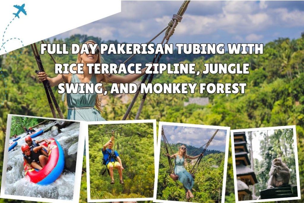 Full Day Pakerisan Tubing with Rice Terrace Zipline, Jungle Swing, and Monkey Forest