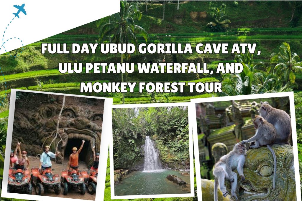 Full Day Ubud Gorilla Cave ATV, Ulu Petanu Waterfall, and Monkey Forest Tour