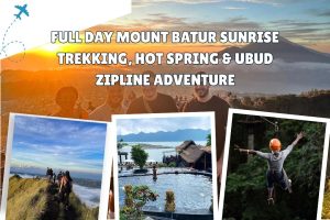 Full Day Mount Batur Sunrise Trekking, Hot Spring & Ubud Zipline Adventure
