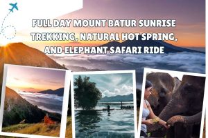 Full Day Mount Batur Sunrise Trekking, Natural Hot Spring, and Elephant Safari Ride