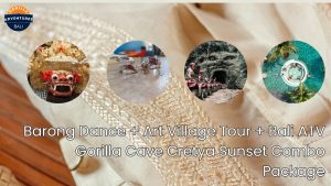 Barong Dance with Art Village Tour Bali, ATV Gorilla Cave, and Cretya Sunset Combo Package