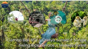 Combo Bali Gorilla Cave ATV with Lunch Cretya Sunset and Jungle Swing Rice Terrace Monkey Forest