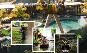 Ubud: Jungle ATV Gorilla Cave Adventure, Paintball, & Meal at Sunset Pool